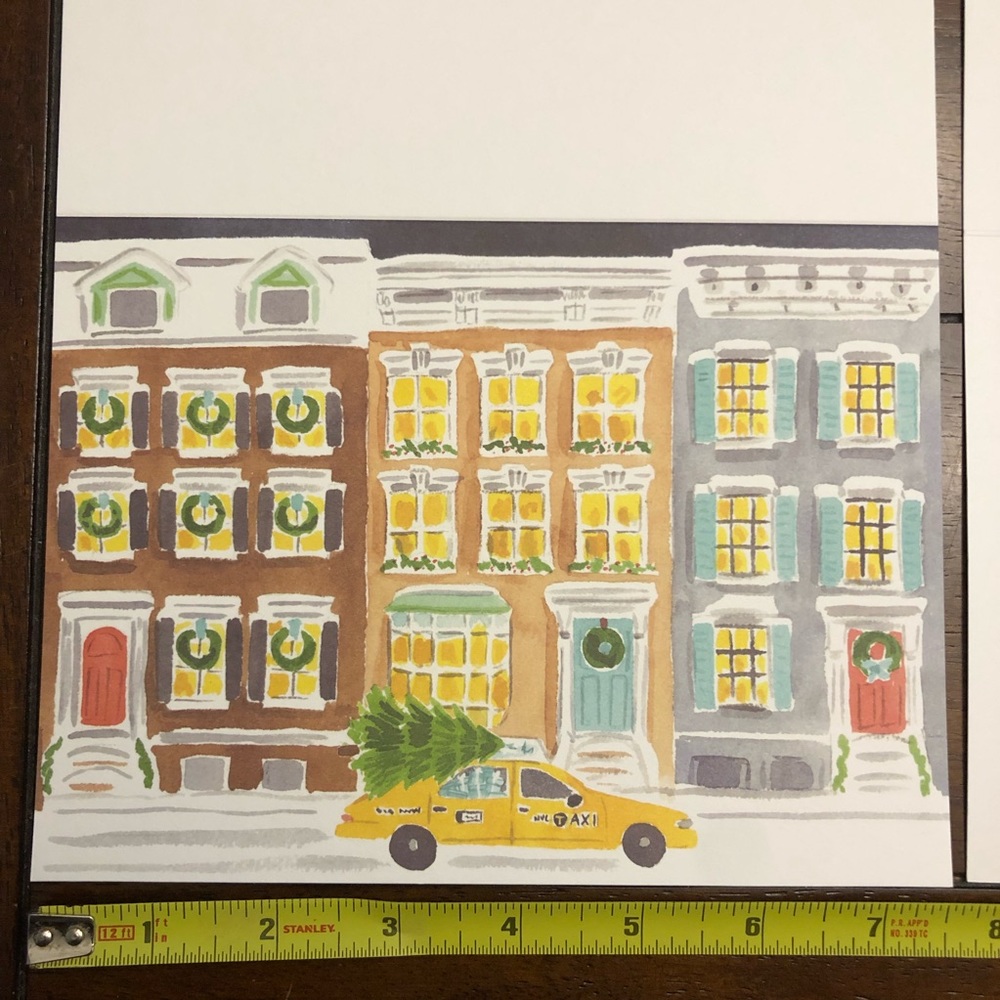 (8) Tiffany Christmas Cards with matching envelopes and box - Taxi in the City - Picture 2 of 8